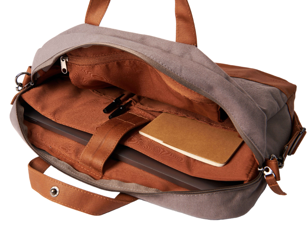 СУМКА ДЛЯ НОУТБУКА ТЕМНО-БЕЖЕВОГО ЦВЕТА