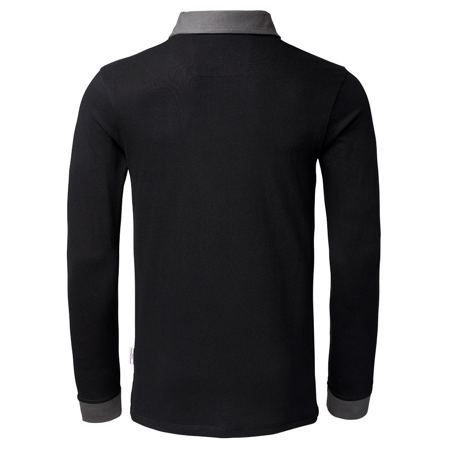 Мужская рубашка поло с длинными рукавами чёрного цвета