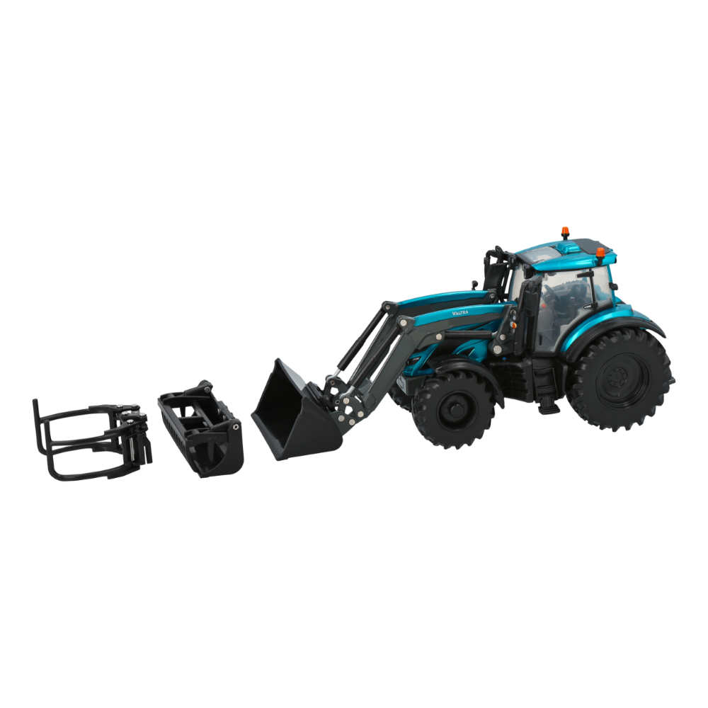 Игрушечный трактор Valtra T254 с фронтальным погрузчиком, бирюзовый